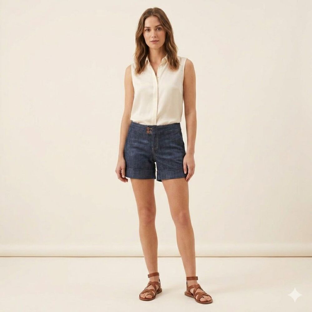See Thru Soul Y2K Denim Shorts | STS Blue Double Button Cuffed Size 26
